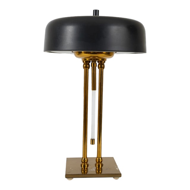 Mid Century Modern Desk Lamp With Lucite Pull Chain For Sale