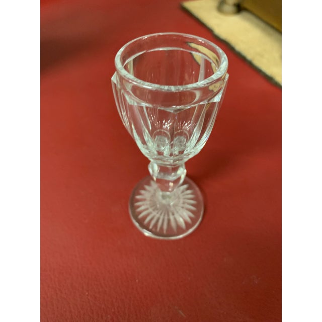 1950s Wood & Crystal Liquor Cabinet, 16 Pieces For Sale - Image 5 of 6