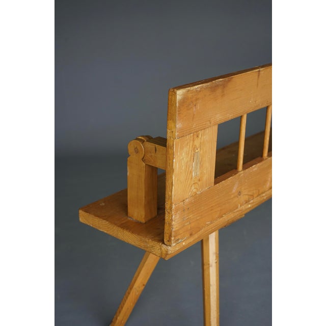 Antique Scandinavian Pine Bench with Turnable Backrest, 1890s For Sale - Image 11 of 14