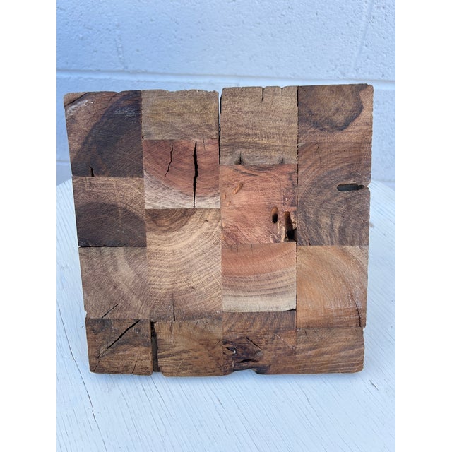Brutalist Solid Wood Pyramid Sculpture For Sale In Los Angeles - Image 6 of 6