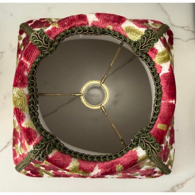English Gretchen Punch Regal Designer Fabric Floral Lampshade For Sale - Image 3 of 5