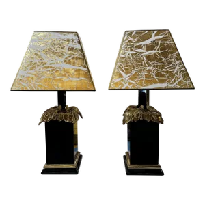 Pair of 1980s Art Deco Italian Table Lamps