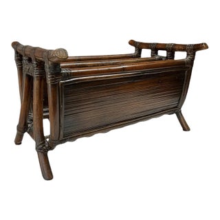 Vintage Bamboo Magazine Rack For Sale