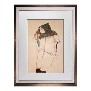 Egon Schiele Lithograph "Sleeping Girl" Limited Edition Sign W/Frame *Rare Find For Sale
