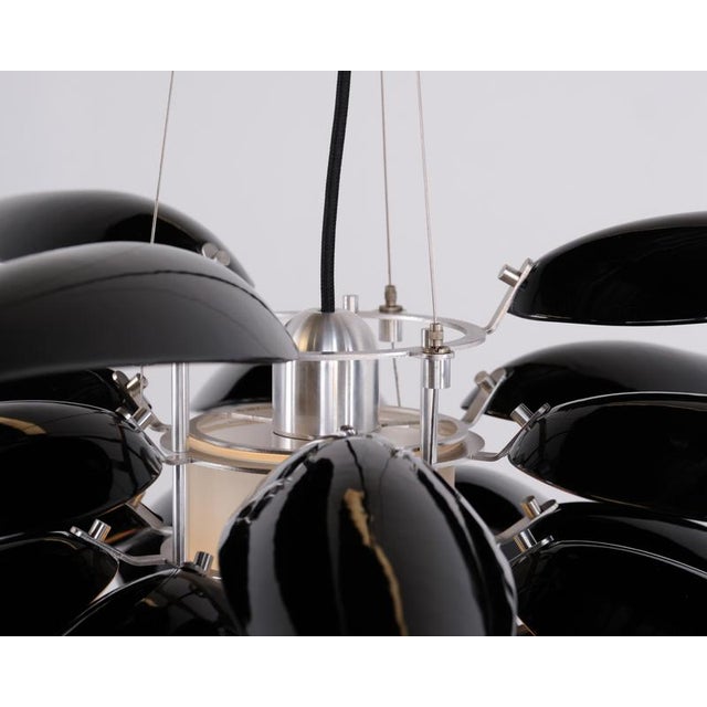 Aloe Blossom Large Anniversary Pendant Light with Black Porcelain Leaves by Jeremy Cole, 2004 For Sale - Image 9 of 15