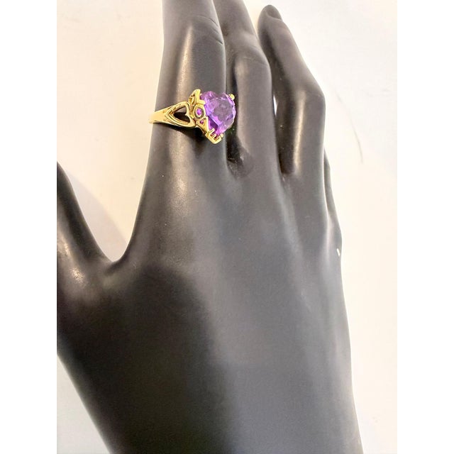 4 Carat Heart Shape Amethyst Love Cocktail Ring in 18 Karat Yellow Gold For Sale - Image 17 of 18