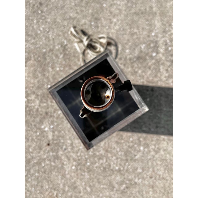 Vintage Smoked Brown Lucite Block Lamp | by George Bullio C. 1970s For Sale - Image 10 of 10