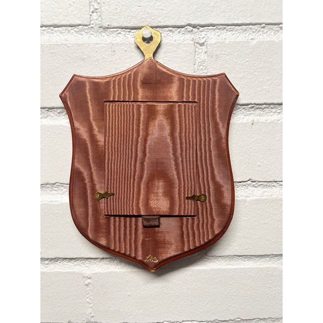 1950s Vintage Italian Leather Shield Picture Frame For Sale - Image 5 of 6