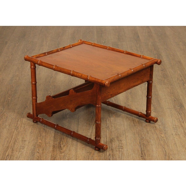 High Quality Vintage Italian Made Faux Bamboo Library Staircase or Lamp Table