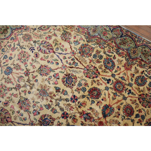 Baroque Late 20th Century Glamorous Royal Persian Kerman Floral Rug For Sale - Image 3 of 6