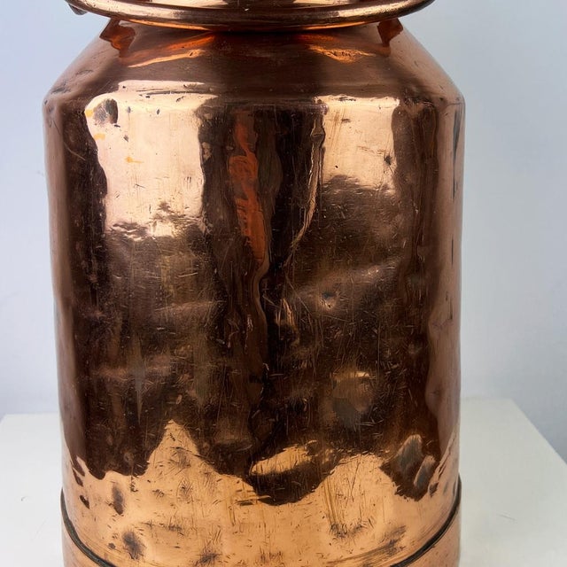 Large Antique Copper Milk Can For Sale - Image 4 of 11