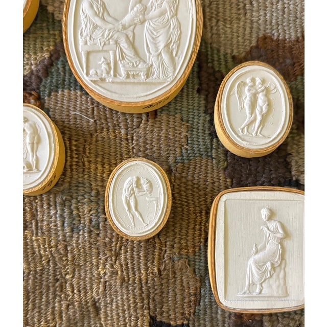 Antique Italian Grand Tour Plaster Intaglios - Set of 7 (Group #7) For Sale In Little Rock - Image 6 of 12
