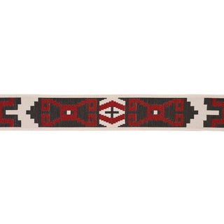 Schumacher Storm Pattern Tape Trim In Red For Sale