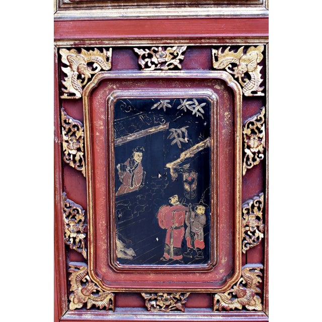 Antique Chinese Gilded Cabinet Fully Carved For Sale - Image 12 of 13