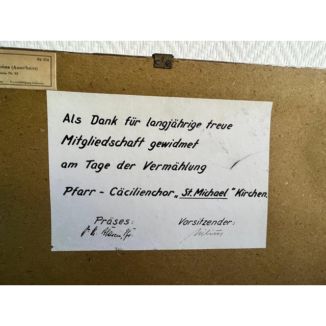 F. Brockmann after Raphael, Sistine Madonna (Detail) No. 574, 1920s, Print, Framed For Sale - Image 3 of 6