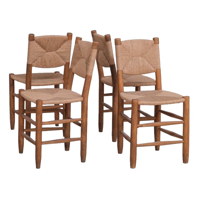 Bauche No.19 Model ed. BCB Chairs from Charlotte Perriand, 1940s, Set of 4 For Sale