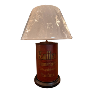 Vintage German Coffee Roaster Advertising Tin Table Lamp