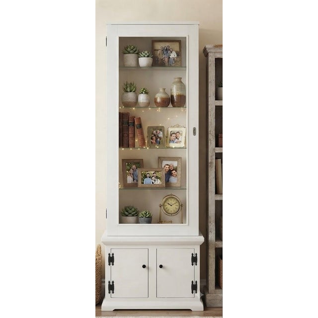 Arts & Crafts Charming Farmhouse Glass-Door Cabinet From Virginia Estate For Sale - Image 3 of 5