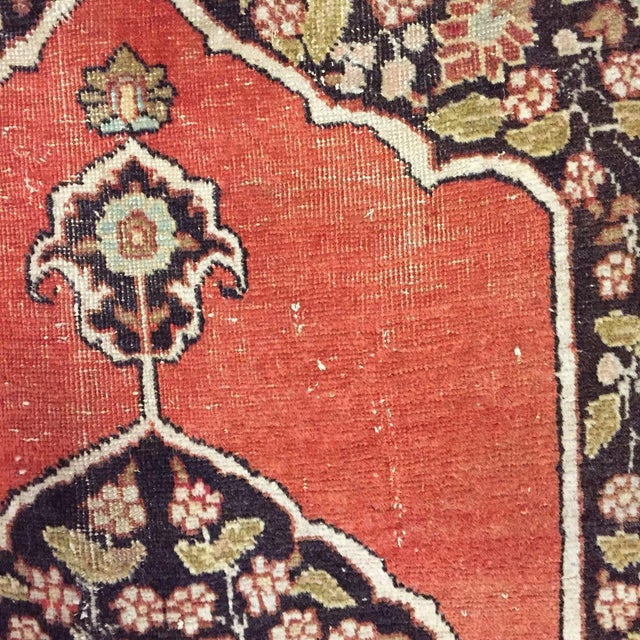 Traditional Antique Circa 1900 Terracotta Tabriz Area Rug 4ft 2in X 5ft 11in For Sale - Image 3 of 8