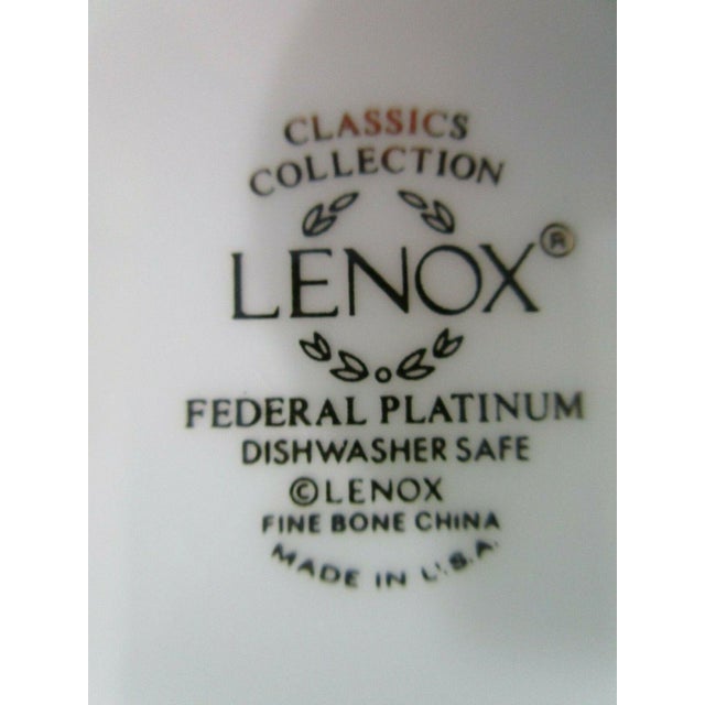 1990s Lenox Classics Collection Federal Platinum Bone China Accent Luncheon Plate For Sale In Phoenix - Image 6 of 10