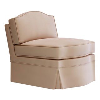 Rose Linen Felix Slipper Chair by Ceraudo For Sale