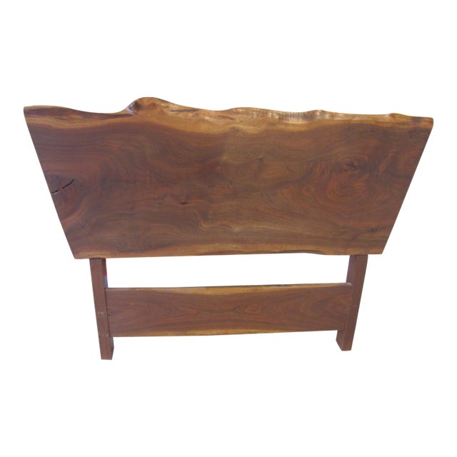 George Nakashima Twin Headboard Walnut Live Edge Circa 1970 Excellent For Sale