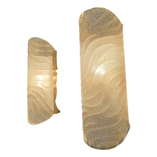 Brass and Glass Wall Lights by Fischer Leuchten, 1960s, Set of 2 For Sale