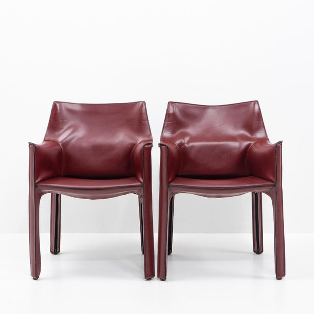 Cab 413 Chairs by Mario Bellini for Cassina, 1990s, Set of 2 For Sale - Image 12 of 14