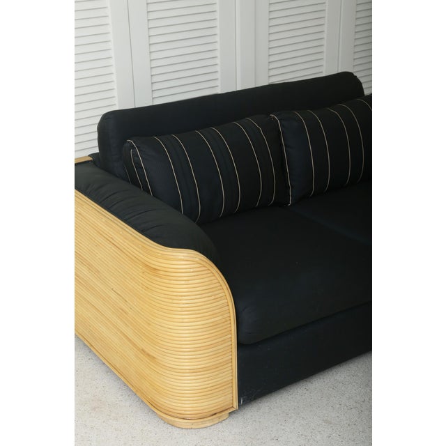 Mid-Century Modern Late 20th Century Pencil Reed Loveseat Sofa For Sale - Image 3 of 11