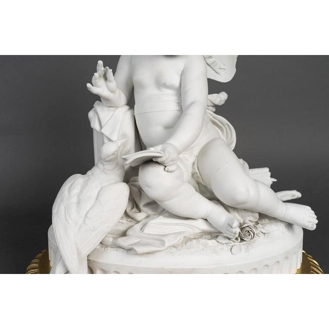 Large Antique Biscuit Sculpture with Gilded Bronze Frame, 1800s For Sale - Image 3 of 10