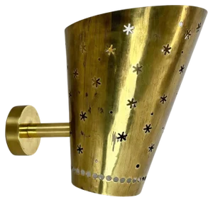 Minimalist Brass Stars Theatre Wall Light attributed to Stilnovo, Italy, 1950s