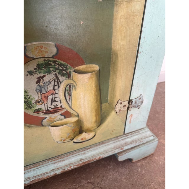 Sarried Ltd Hand Painted Trompe Loiel Cabinet Italy For Sale - Image 12 of 13