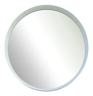 Vintage Round Wall Mirror with White Frame, 1970s