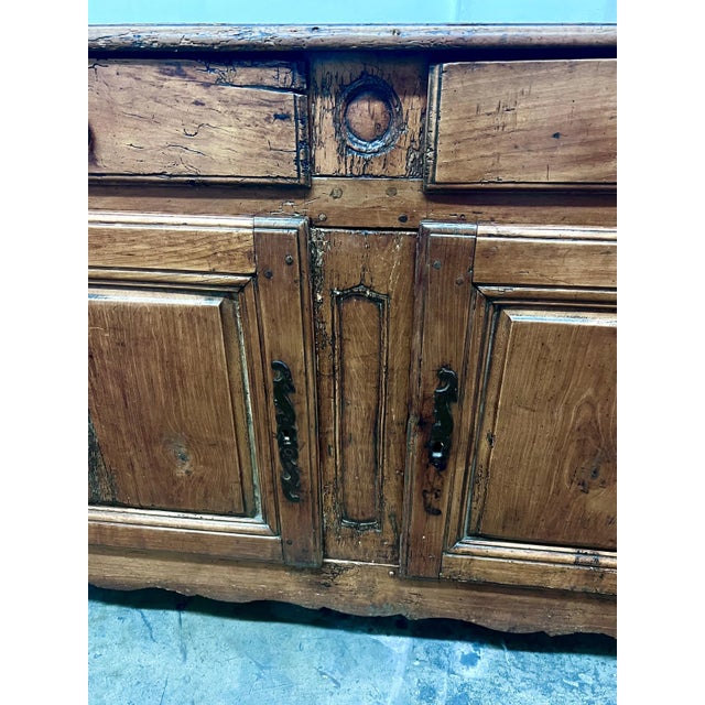 Brown 18th C. French Country Louis xv Walnut Two Drawer Buffet with Storage For Sale - Image 8 of 12