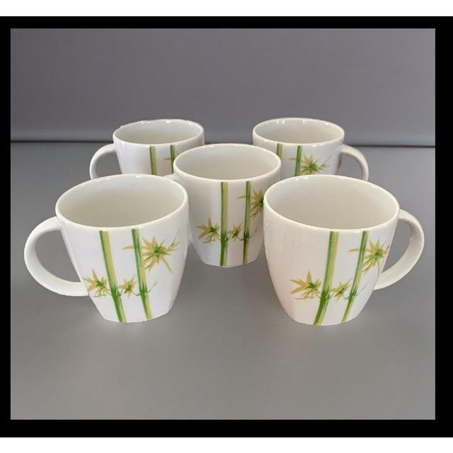 Lubiana Poland Bamboo Flower Coffee Tea Mugs, a Set of 5 For Sale In Raleigh - Image 6 of 6