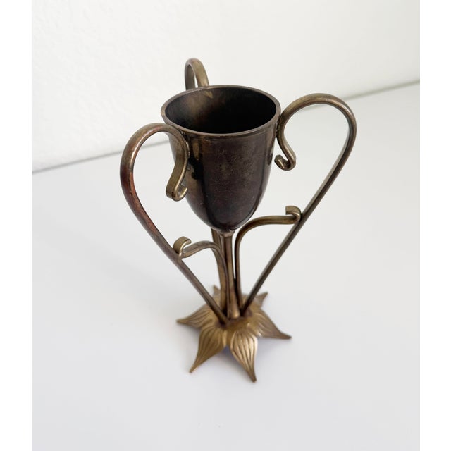 Mid 20th Century Art Nouveau Style Footed 3-Arm Vase For Sale - Image 5 of 9