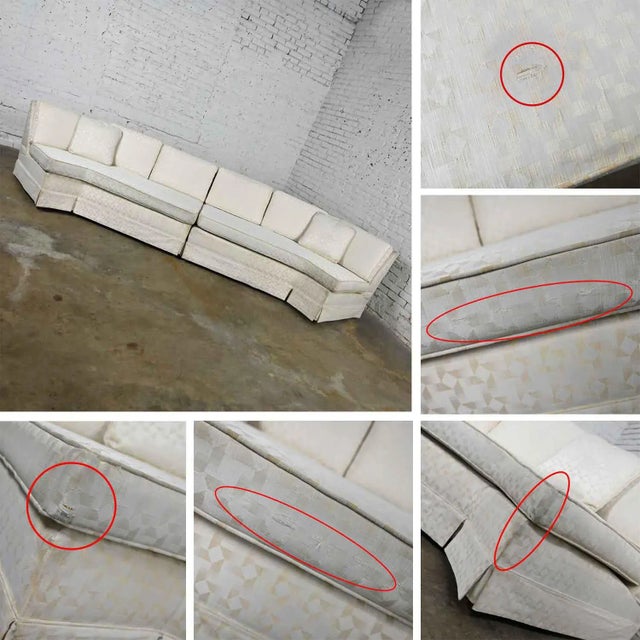 Mid-Century Modern to Modern & Hollywood Regency White Two Piece Angled Sectional Sofa For Sale - Image 10 of 13