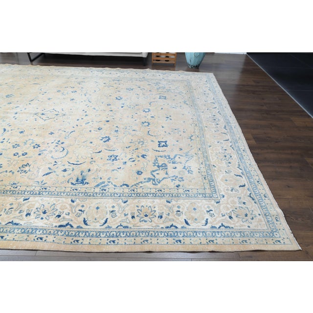 1970s Vintage Persian Handmade Wool Cotton Area Rug For Sale - Image 10 of 11