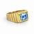 Modern Art Deco Signet Ring for Men With Topaz, Silver, Gold, Size 10 For Sale - Image 3 of 6