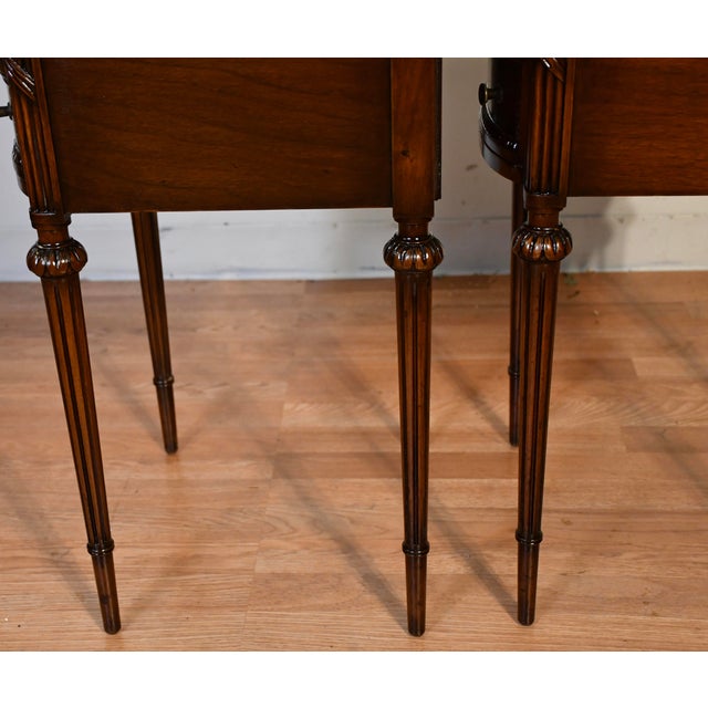 1930s Pair of French Louis XVI Walnut Nightstand / Bedside Table For Sale - Image 18 of 18