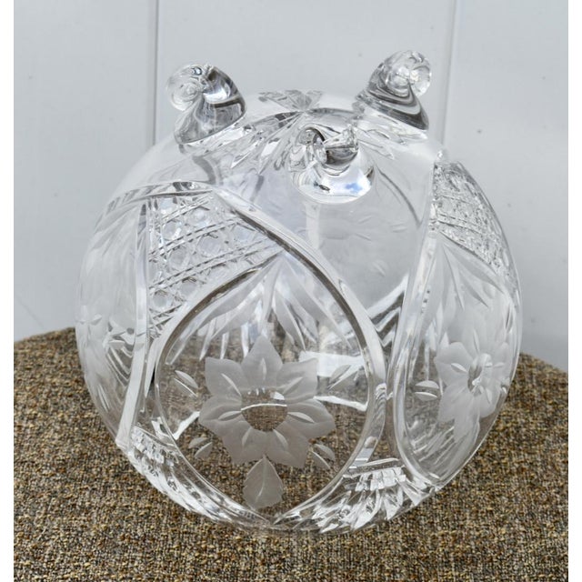 Vintage (1980's) Heavy Cut Crystal Footed Bowl -24% Crystal. Irena. Origin: Poland. The Measurements: 7"W x 7"D x 7"H....