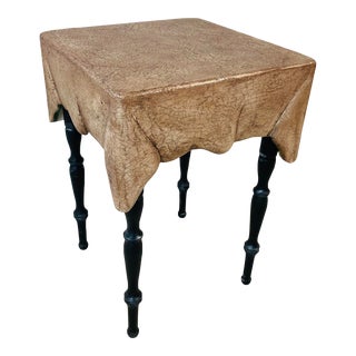 Draped Top Midcentury Style Side Table For Sale