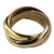 1997 Cartier 18k Tricolor Gold Trinity Ring With Box Size 4.5 For Sale