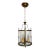 Mid 20th Century Brass Chandelier With Etched Glass For Sale