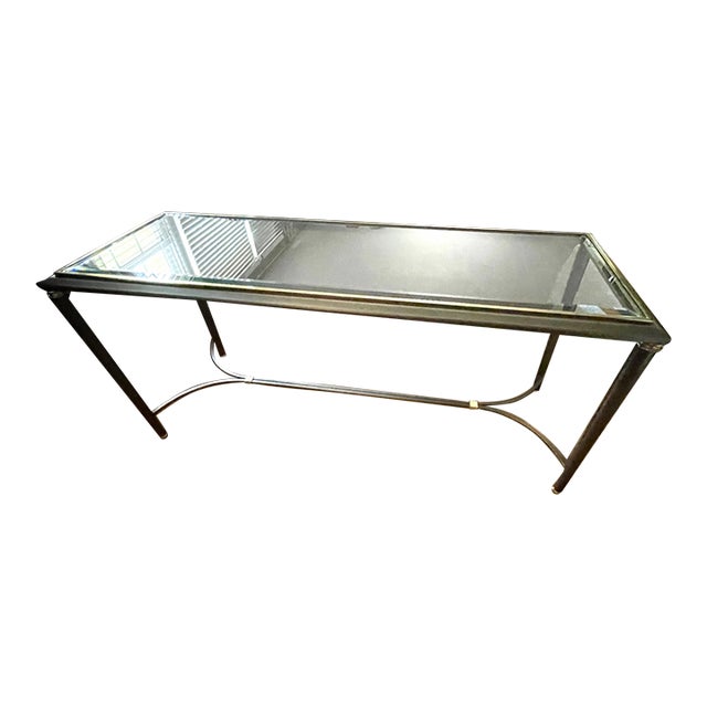1990s Design Institute America (Dia) Mixed Metal Console Table - Milo Baughman Style For Sale
