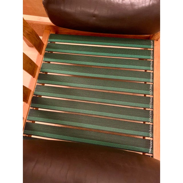 Brutalist Leather Armchair in the style of Pierre Chapo, 1970s For Sale - Image 11 of 12