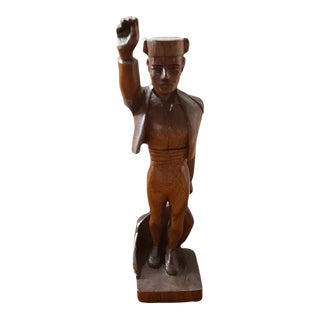 1968 Handmade Wooden Matador Figurine For Sale