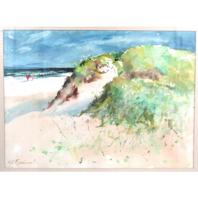 Realism Vintage Original E. G. Bengert Watercolor Painting of Beach Sand Dunes For Sale - Image 3 of 9
