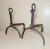 Rare Antique 18th Century Hand Wrought Iron Fireplace Firedogs Black Andirons For Sale - Image 4 of 12
