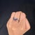 Flanked Diamonds & 1.46ct Blue Sapphire Chevron 'V' Ring Size 7 For Sale - Image 9 of 14